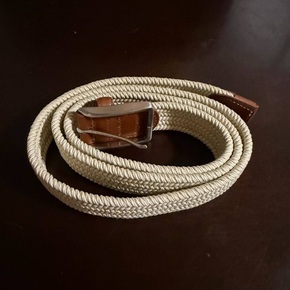 Peter Millar Cream Braided Belt